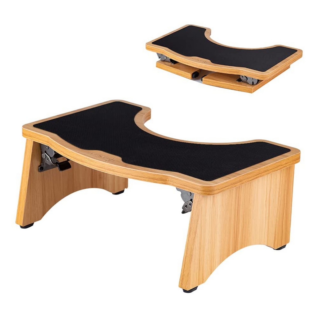 StrongTek Foot Rest Under Desk, Desk Footrest, Rocking Foot Nursing Stool,  Rocker Balance Board, Natural Wood, Non-Slip, Ergonomic Pressure Relief for