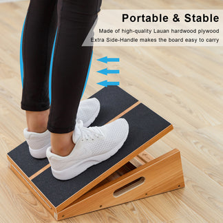 StrongTek Slant Board, Calf Muscle Stretcher, Premium Wood, Adjustable